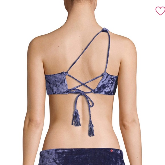 RED CARTER velvet Navy bikini top NWT L shoulder - Picture 5 of 8